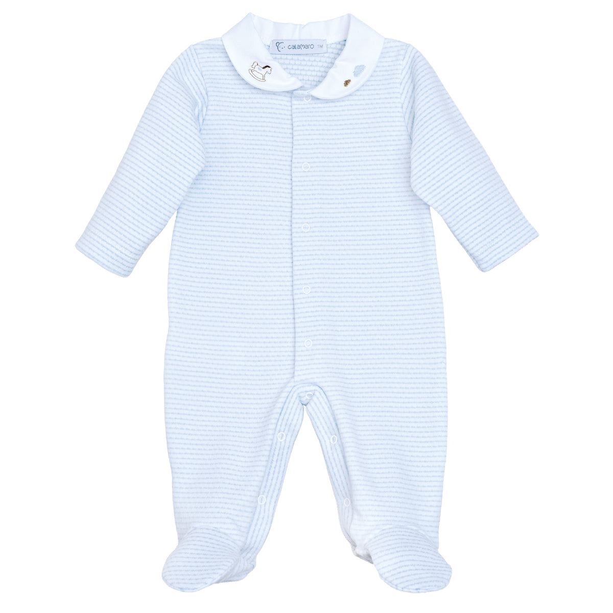 tutina intera collo ricamato - Neonato - 100% cotone - CALAMARO 33062