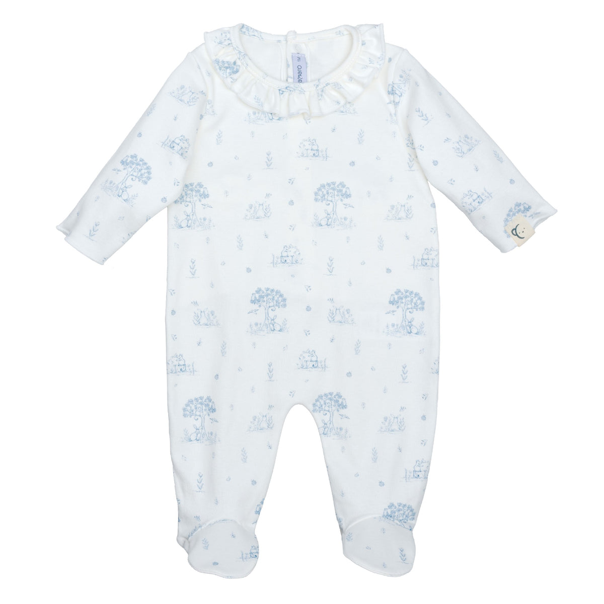 tutina intera con colletto - NEONATA - 100% cotone - CALAMARO 33063
