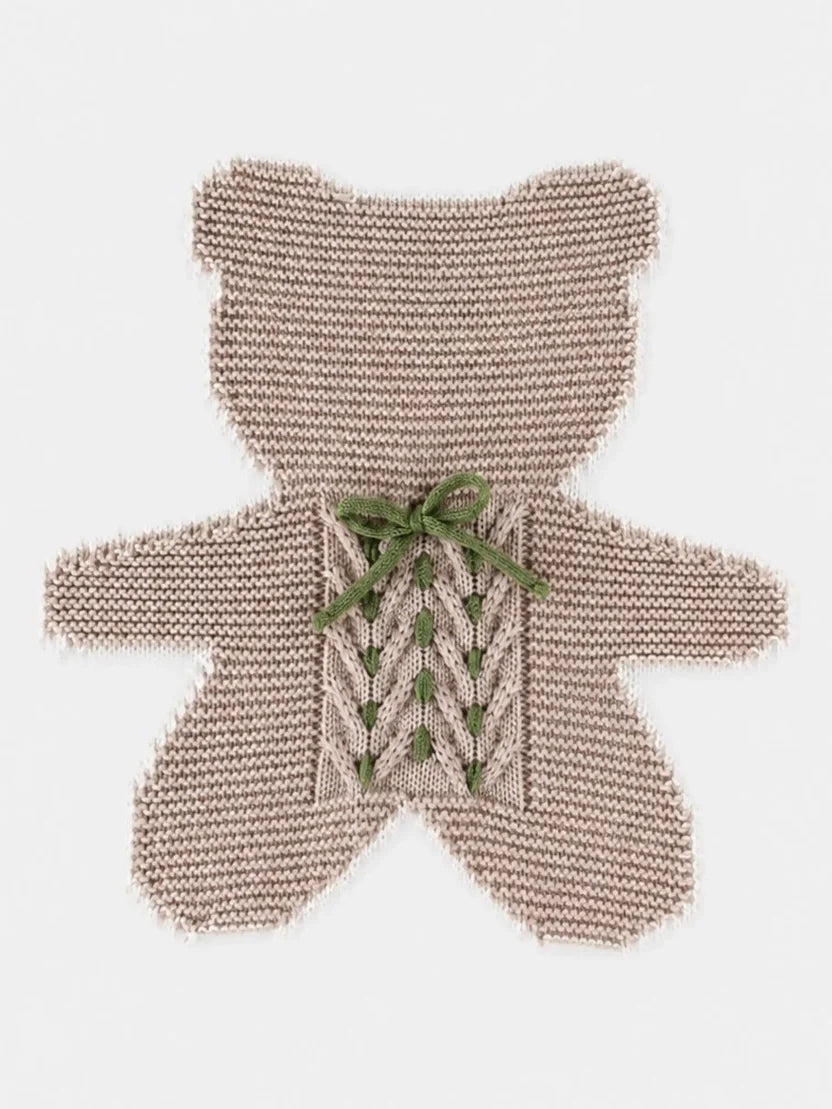 COPERTA ORSO E INTRECCIO - Neonato - LANA 100% - Marlù IS5480