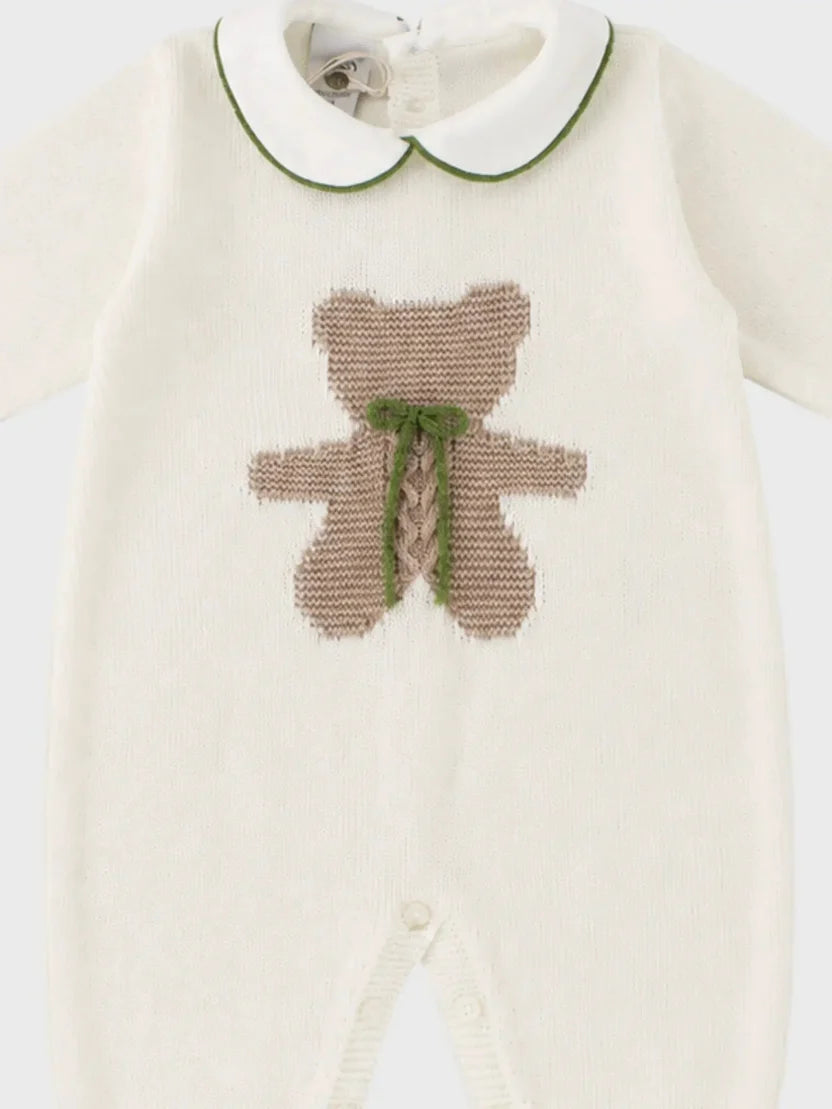 TUTINA INTERA RICAMO ORSETTO - Neonato - LANA 100% - Marlù IS5410