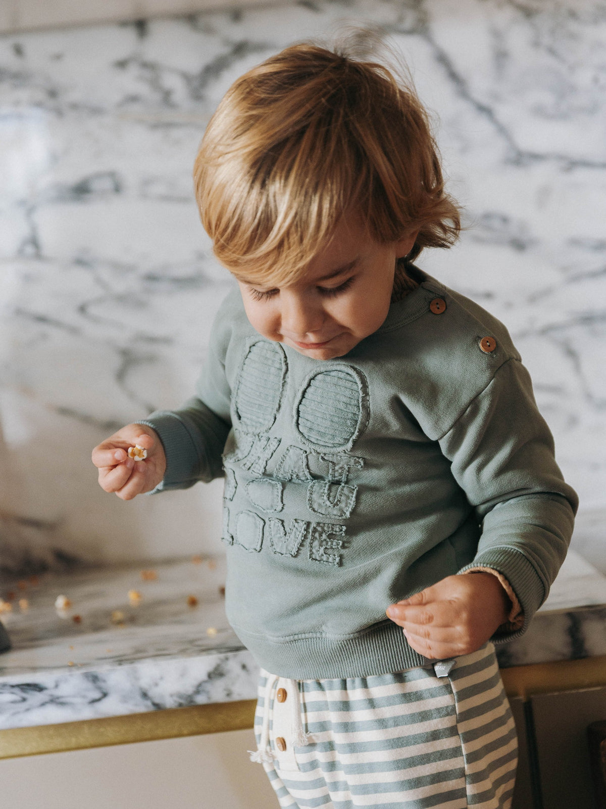 FELPA GIROCOLLO "WHAT YOU LOVE" - BAMBINO - COTONE FELPATO - SNUG 934AY6W052G50