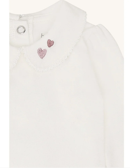 body manica lunga con colletto - NEONATA - 100% COTONE ORGANICO - HUST AND CLAIRE 380017
