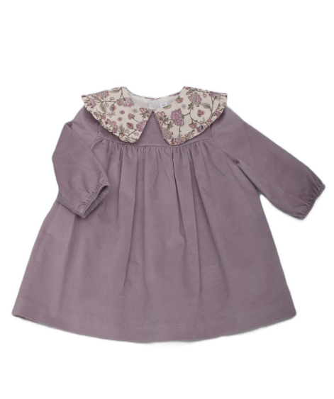 ABITO CAMICIONE IN VELLUTO CON COLLETTO A PUNTA FANT.FIORI - Bimba - 97%COTONE-3%LYCRA - BARCELLINO 136311