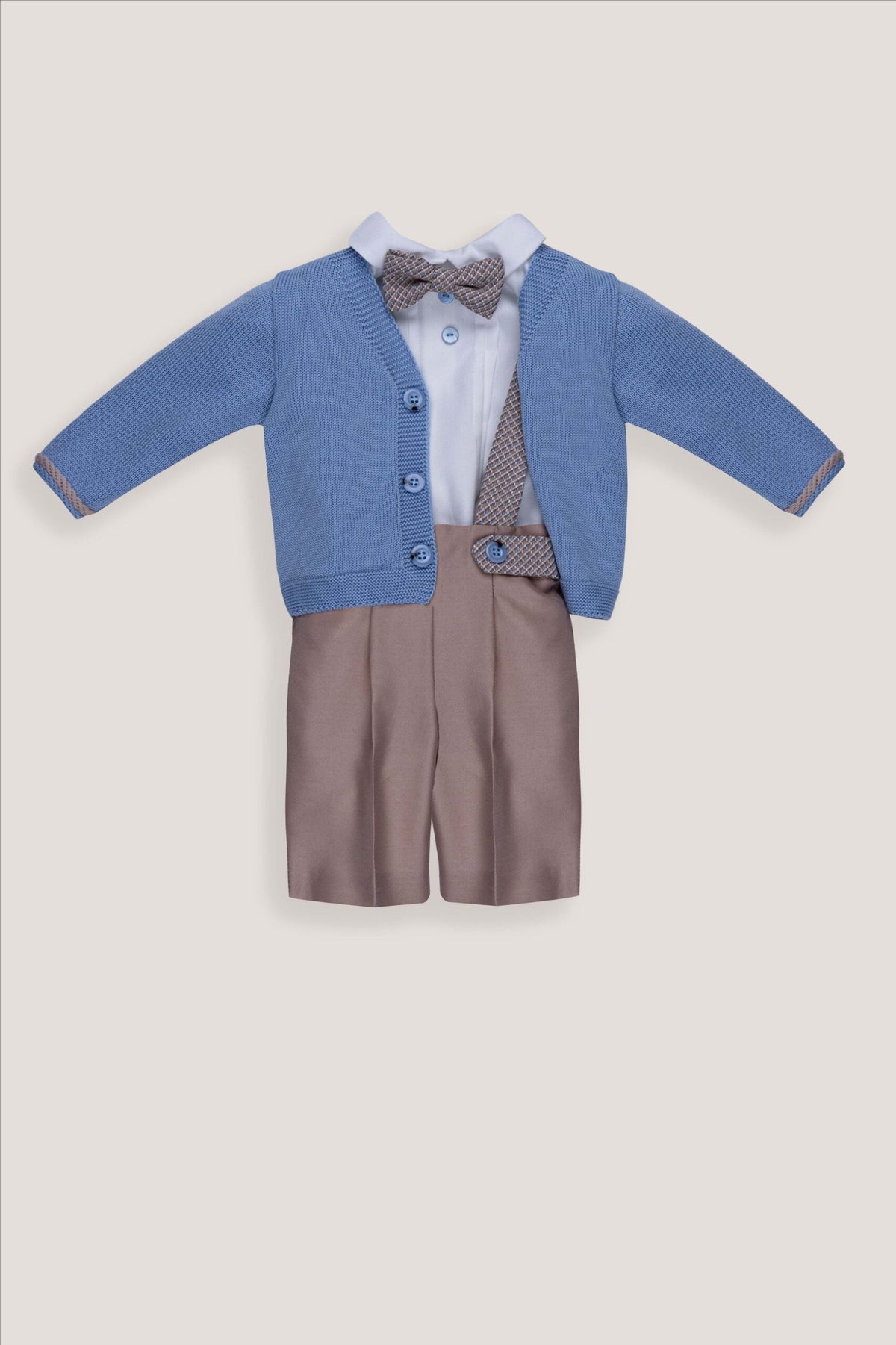 COMPLETO 4 PZ ELEGANTE DA BATTESIMO - Neonato - LANA 100% - Marlù IL41360