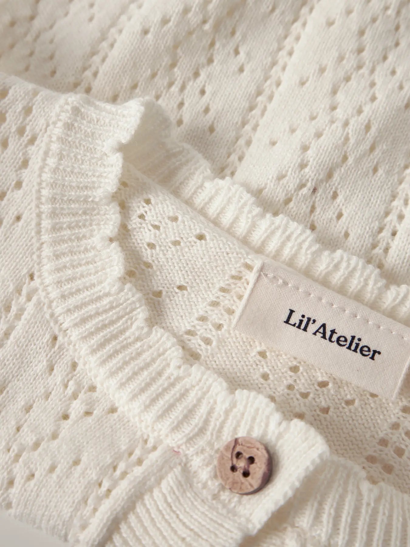 CARDIGAN TRAFORATO - NEONATA - 100%COTONE - LIL ATELIER 13255951