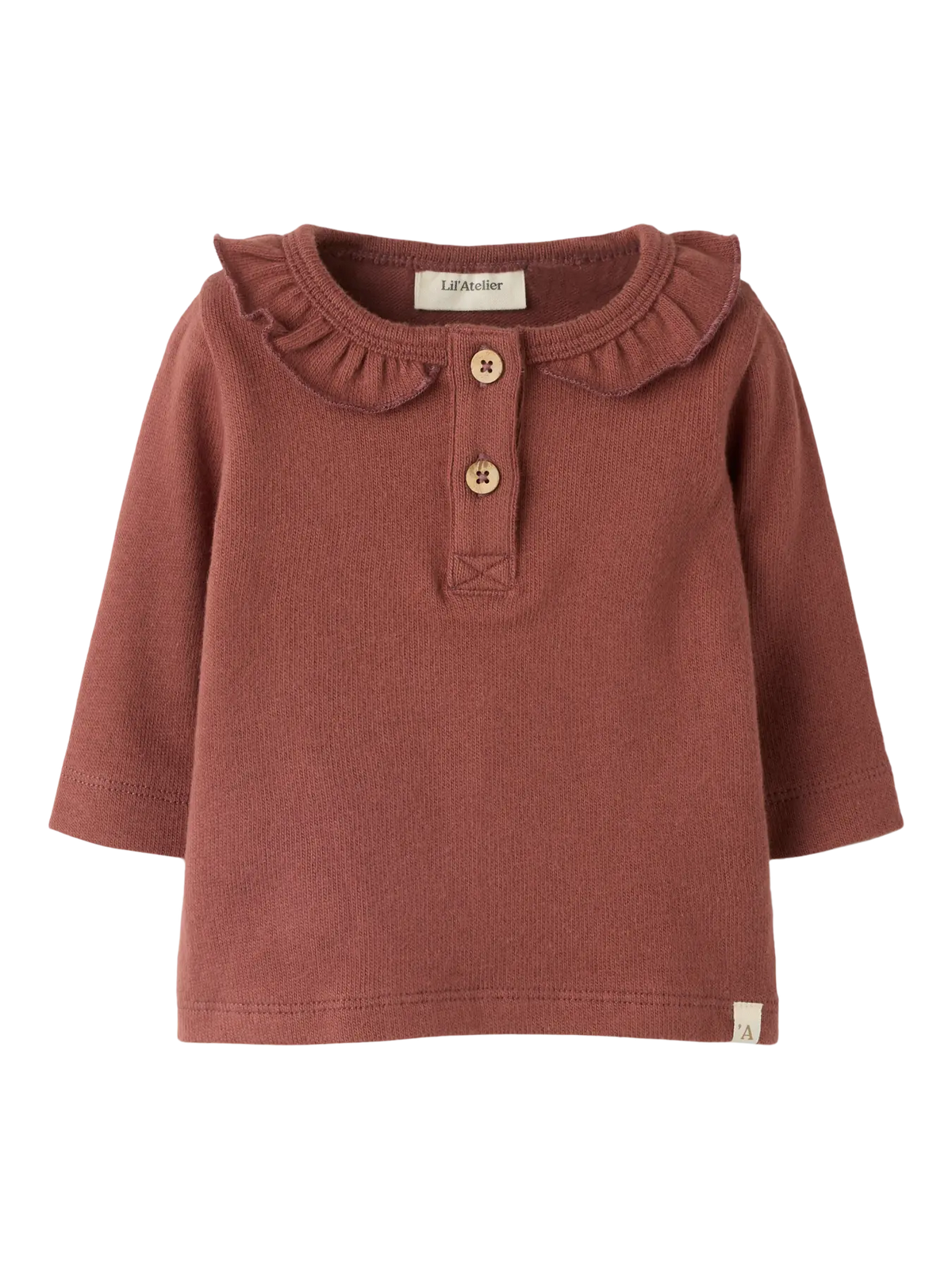 maglia manica lunga con colletto e bottoncini in legno - NEONATA - 100% cotone - LIL ATELIER 13237713