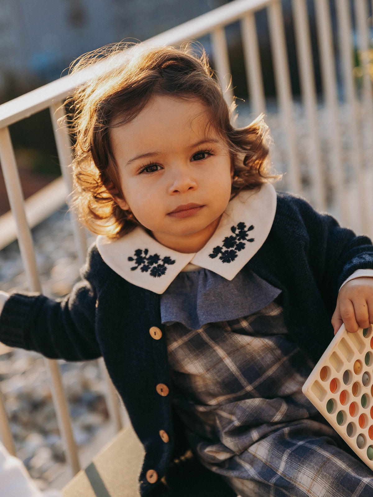 MAGLIA CON COLLO RICAMATO - BAMBINA - 100% cotone - SNUG 934BB6W013G53