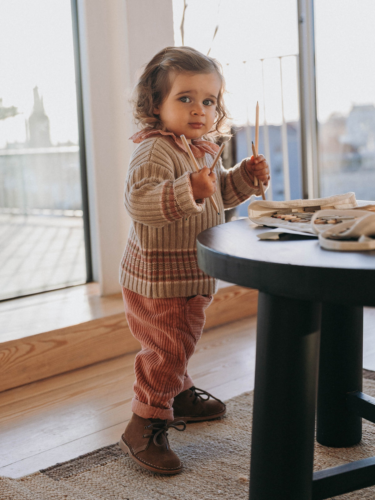 PANTALONI VELLUTO "CUORE" - BAMBINA - VELLUTO A COSTINE - SNUG 934AV6W043R78