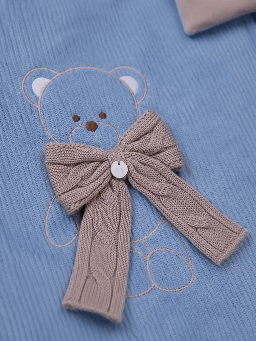 COPERTA VELLUTO ORSO CON FIOCCO - Neonato - Velluto - Marlù IS6781