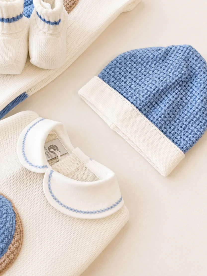 CAPPELLO CON BORDO - Neonato - LANA 100% - Marlù IS5571BT