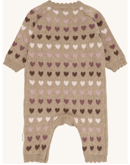 tutina intera con cuoricini - NEONATA - 100% COTONE ORGANICO - HUST AND CLAIRE 380027