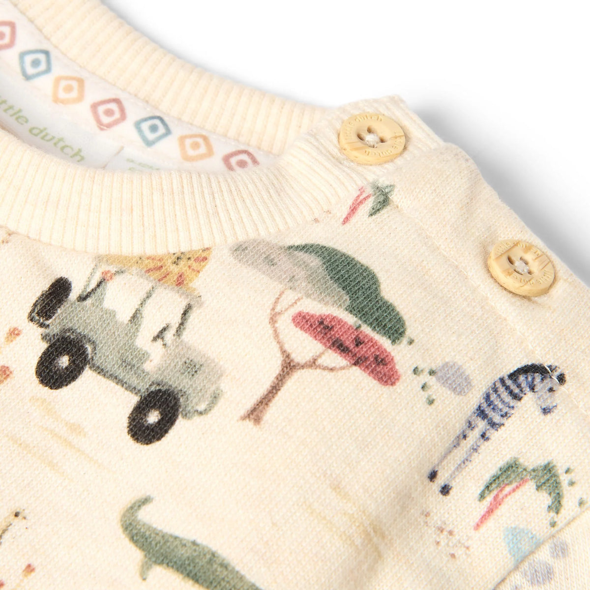 FELPA GIROCOLLO FANTASIA SAFARI - Neonato - COTONE ORGANICO 100% - LITTLE DUTCH CL26092100