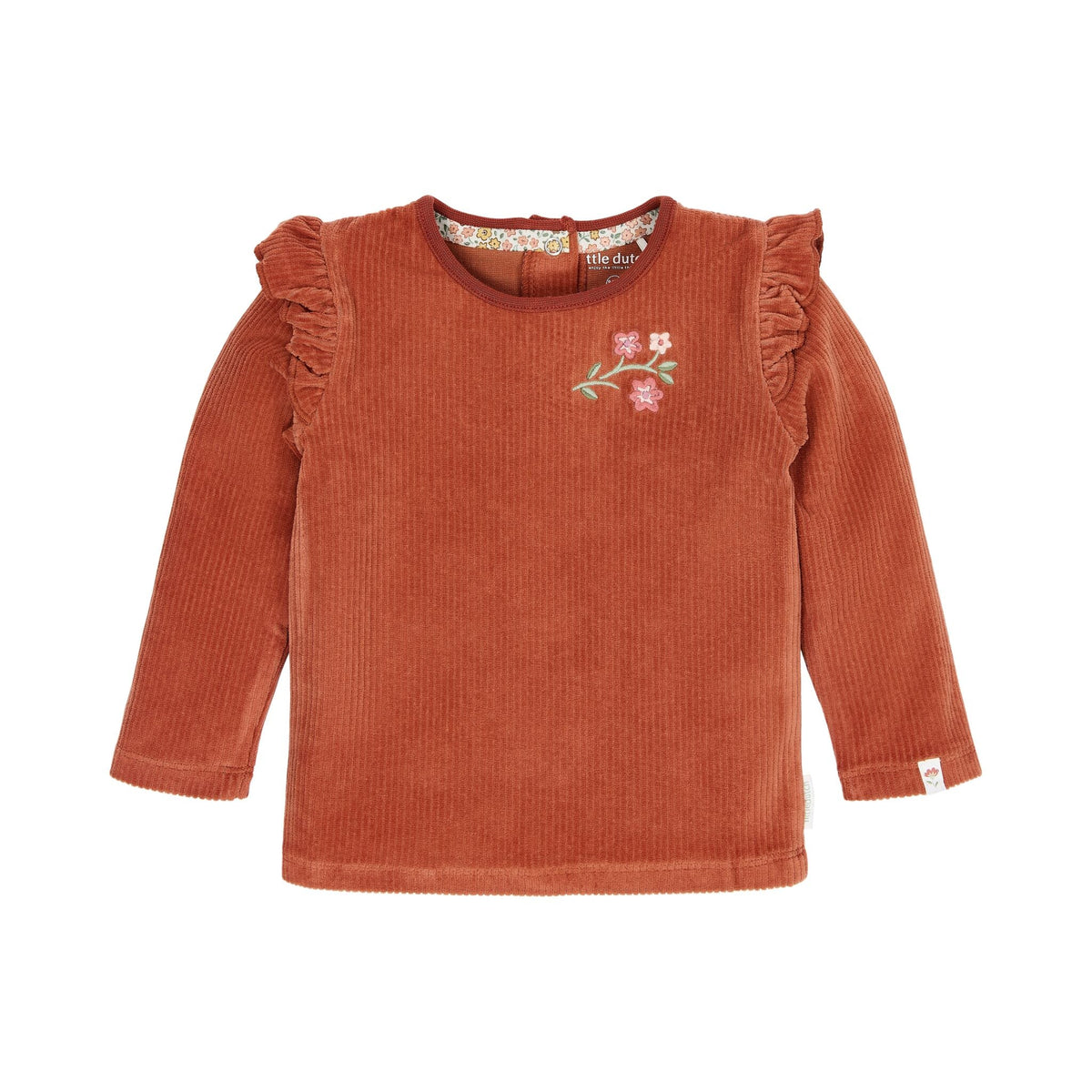 MAGLIA A COSTINE VELLUTO CON ROUGES - NEONATA - 100% COTONE ORGANICO - LITTLE DUTCH CL26091013