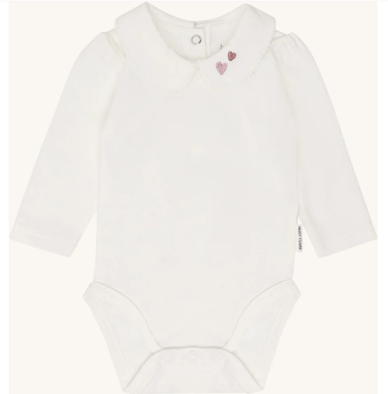 body manica lunga con colletto - NEONATA - 100% COTONE ORGANICO - HUST AND CLAIRE 380017