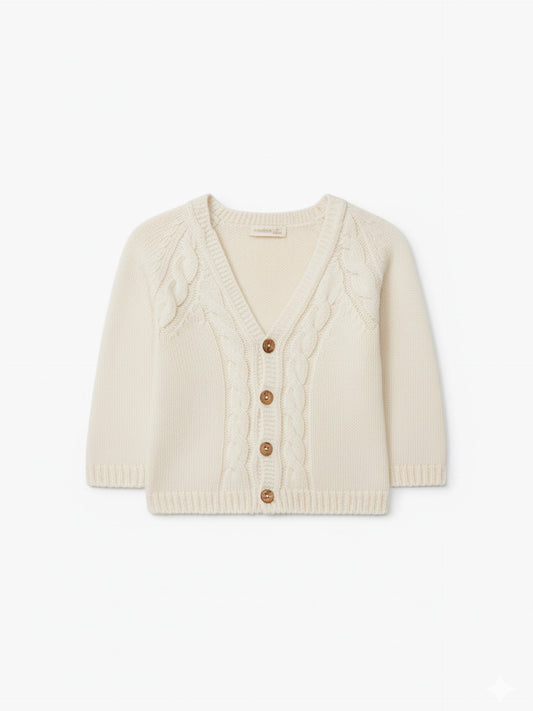 CARDIGAN CON BOTTONCINI - BAMBINO - LANA MERINOS 100% - WEDOBLE I26.05308D