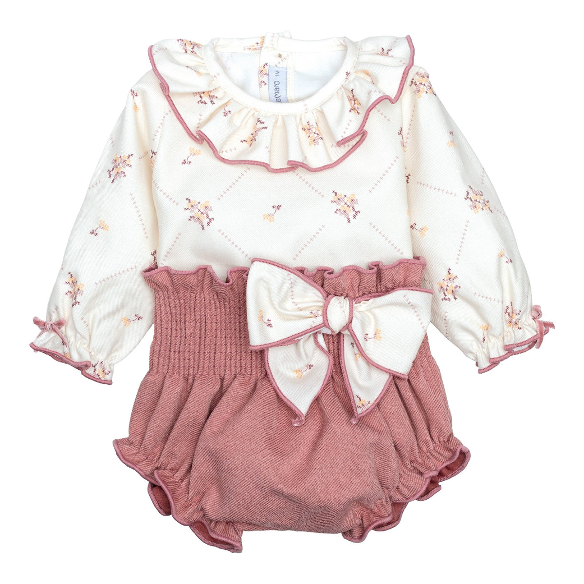 completo 2pz blusa+culotte - NEONATA - 100% cotone - CALAMARO 11413