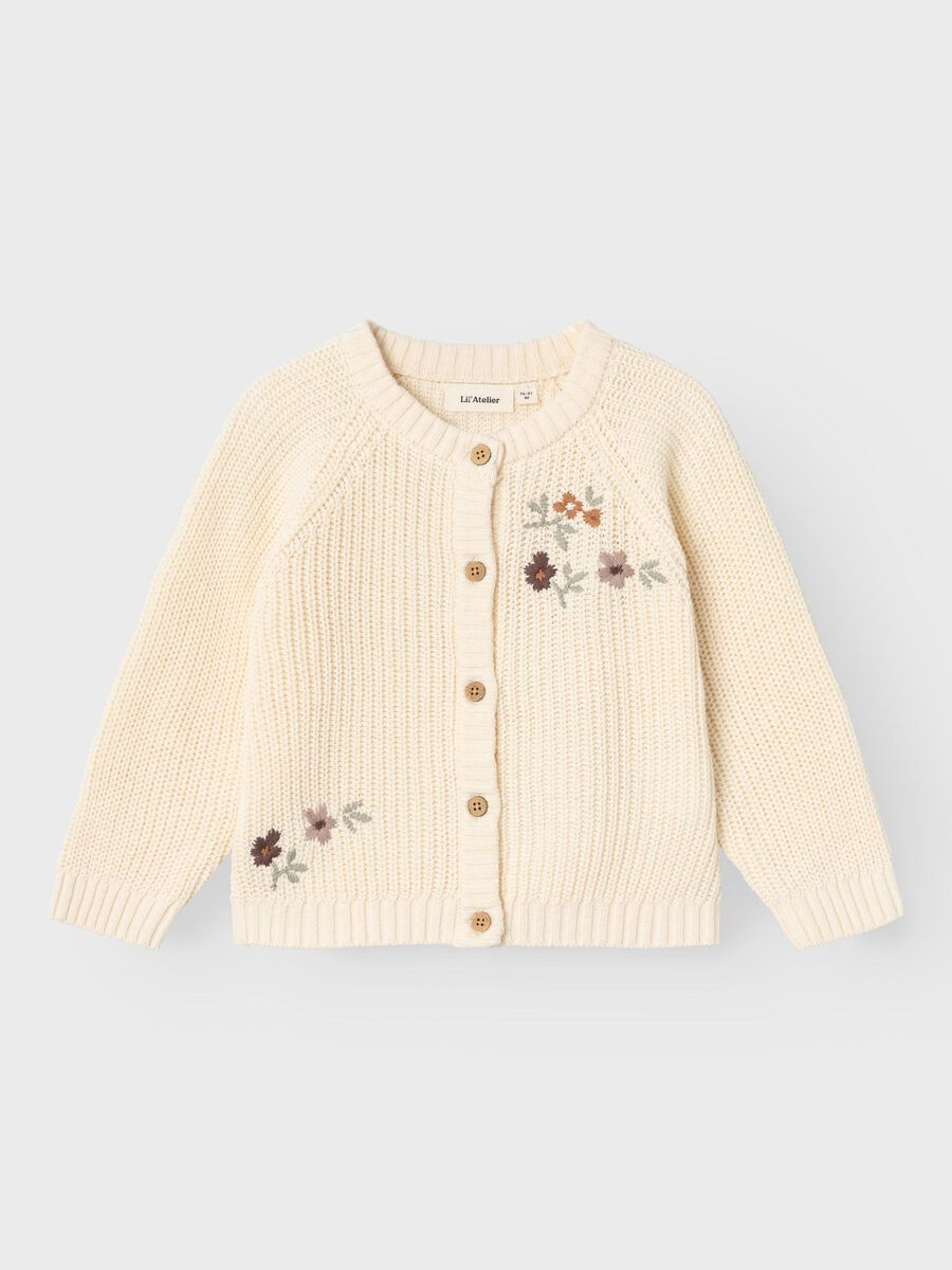 Cardigan con Ricamo Fiore Bambina | Lil Atelier (1323378)