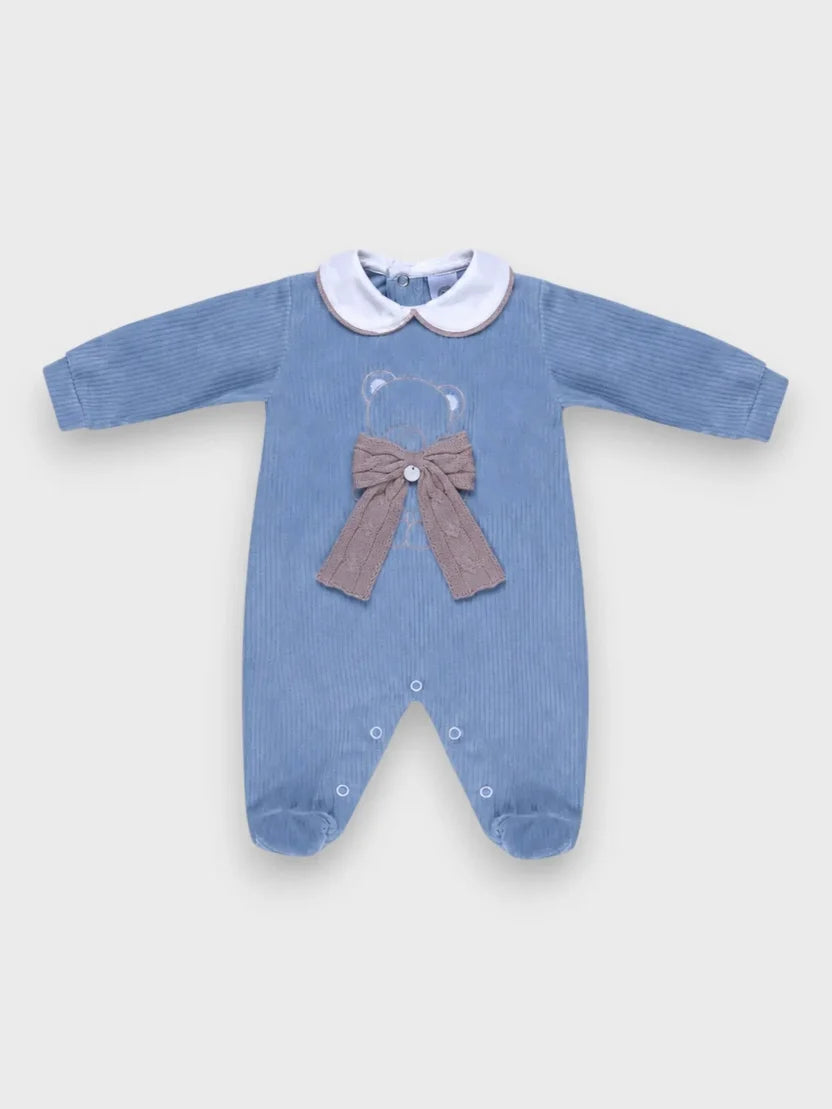 TUTINA COST. INTERA CON ORSETTO E FIOCCO - Neonato - Velluto - Marlù IS6714