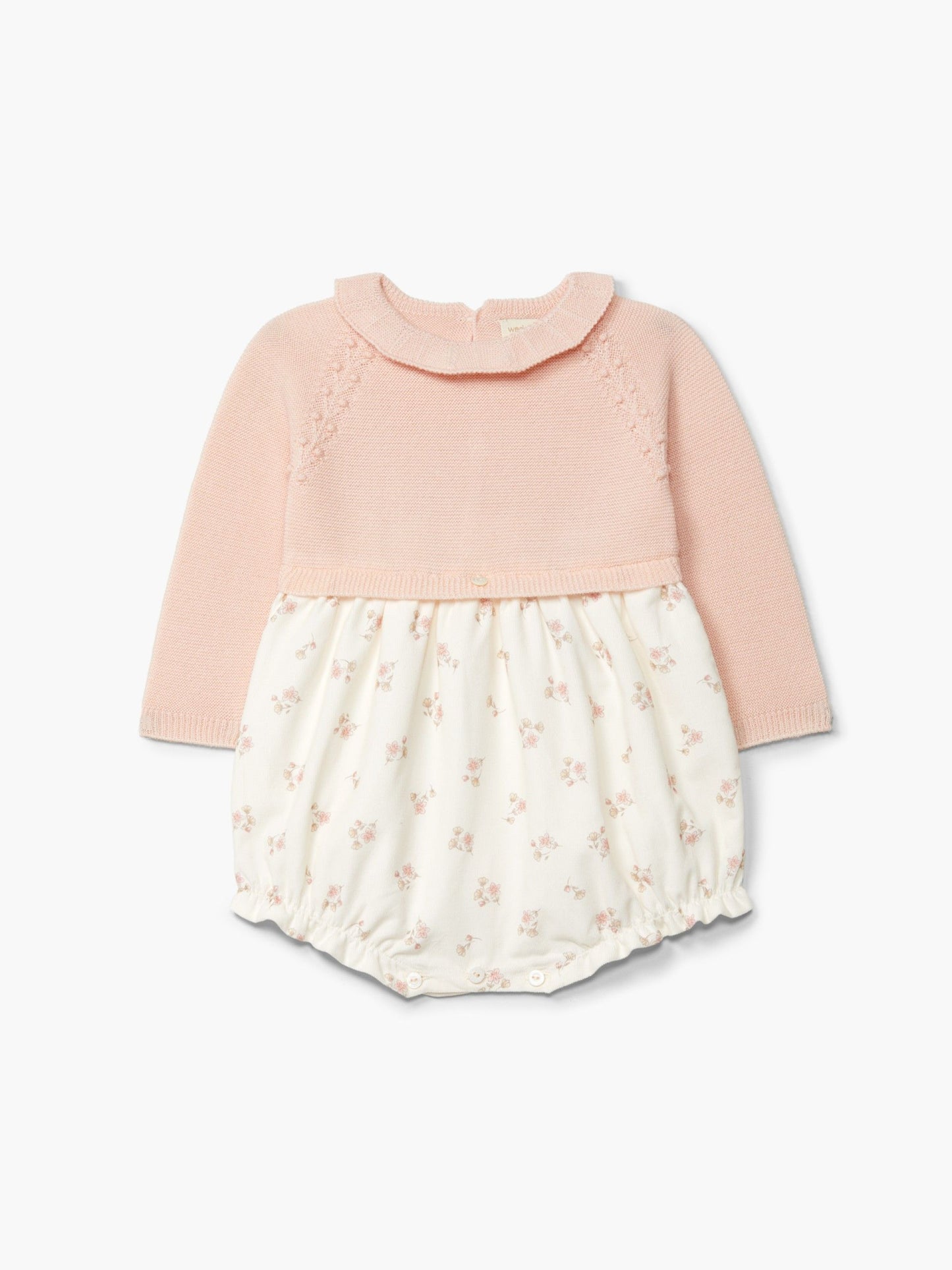 PAGLIACCETTO CON COLLETO - NEONATA - LANA MERINOS-VELLUTO SOTTILE - WEDOBLE I26.04305B