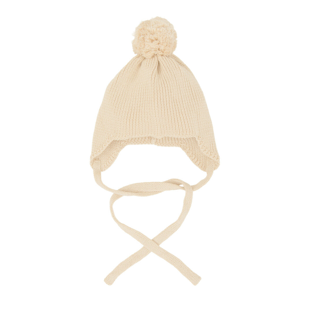 CAPPELLINO TRICOT CON POMPON - Neonato - 50%BAMBOO-50%COTONE ORGANICO - Bimbidreams GOPTRI00