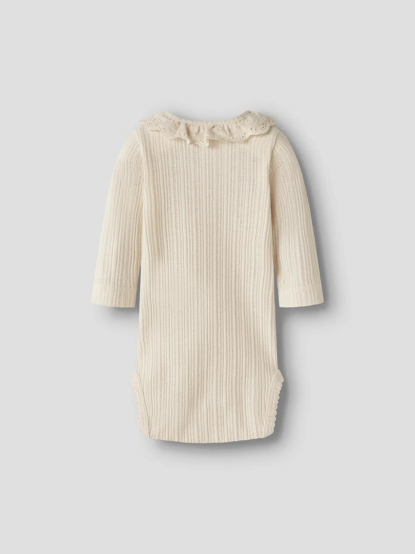 BODY MANICA LUNGA CON MERLETTO - NEONATA - 100%COTONE - LIL ATELIER 13257243