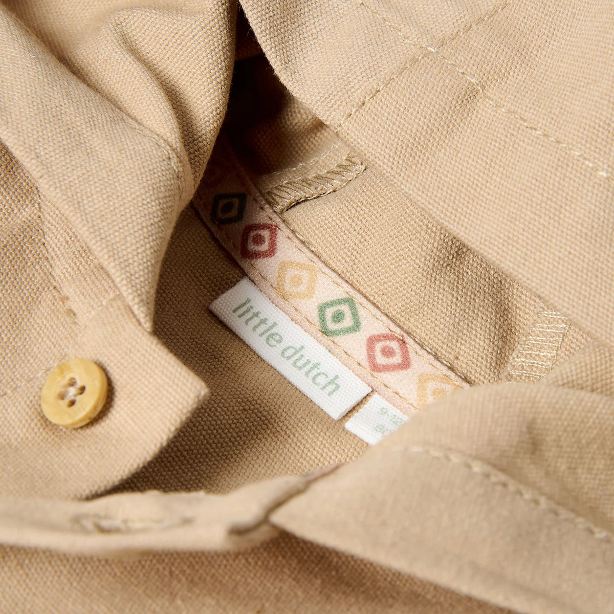 GIACCA/CAMICIA LEGGERA CON CAPPUCCIO E BOTTONCINI IN LEGNO - Neonato - 100% COTONE ORGANICO - LITTLE DUTCH CL26091609