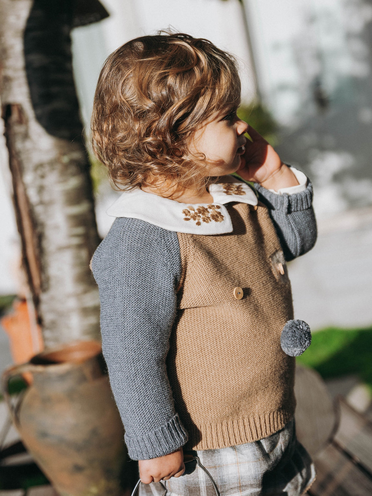 MAGLIA CON COLLO RICAMATO - BAMBINA - 100% cotone - SNUG 934BB6W013G53
