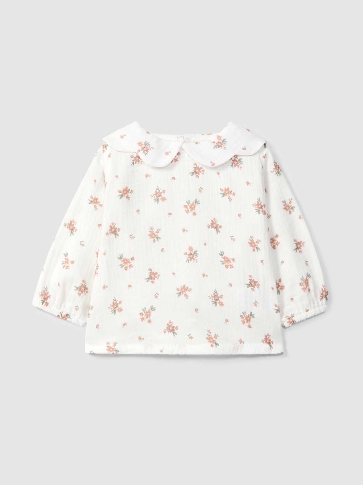 BLUSA CON COLLETTO A FIORE - NEONATA - COTONE-MUSSOLA - SNUG 934BD6W090J37