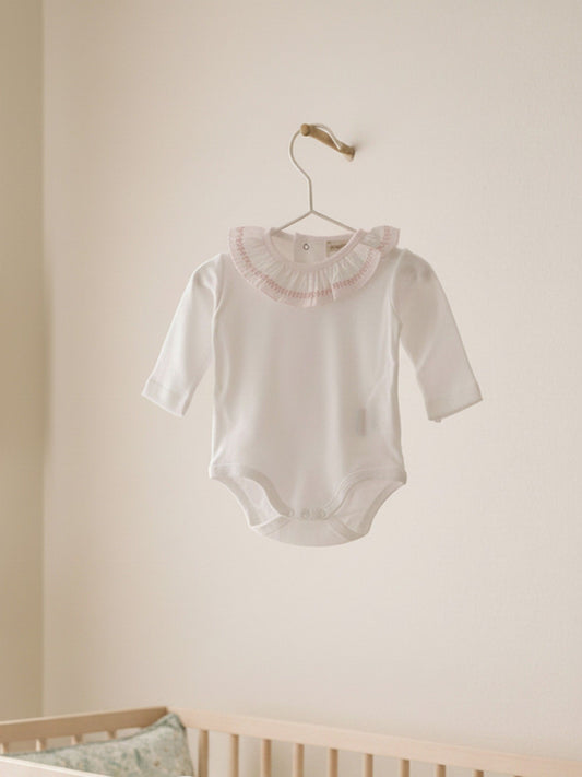 BODY CON COLLETTO RICAMATO - Neonato - COTONE 100% - WEDOBLE I26.12616B