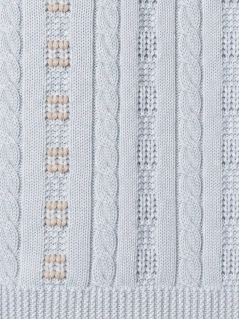 COPERTA CON TRECCE - Neonato - LANA 100% - MARLU IS5280