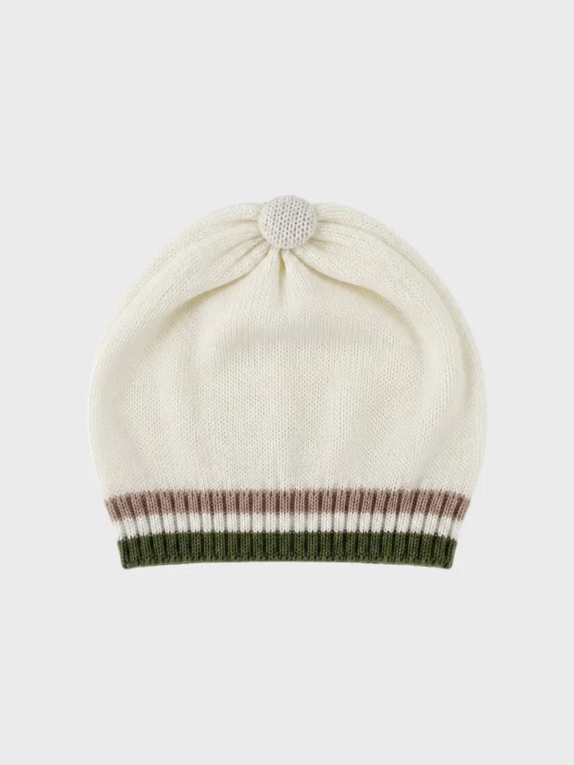 CAPPELLO BORDO RIGATO - Neonato - LANA 100% - Marlù IS5471BT