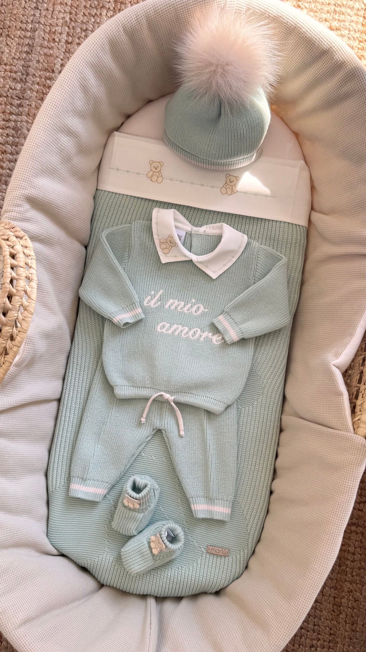 TUTINA 2 PZ "IL MIO AMORE" - Neonato - LANA 100% - Marlù IS6550
