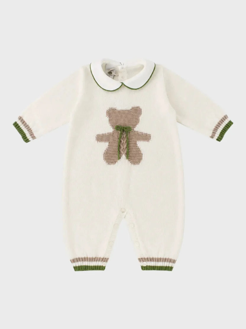 TUTINA INTERA RICAMO ORSETTO - Neonato - LANA 100% - Marlù IS5410