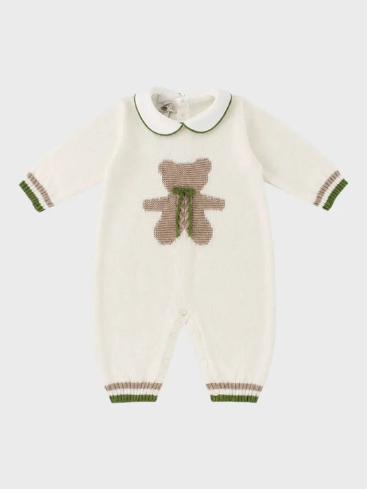 TUTINA INTERA RICAMO ORSETTO - Neonato - LANA 100% - Marlù IS5410