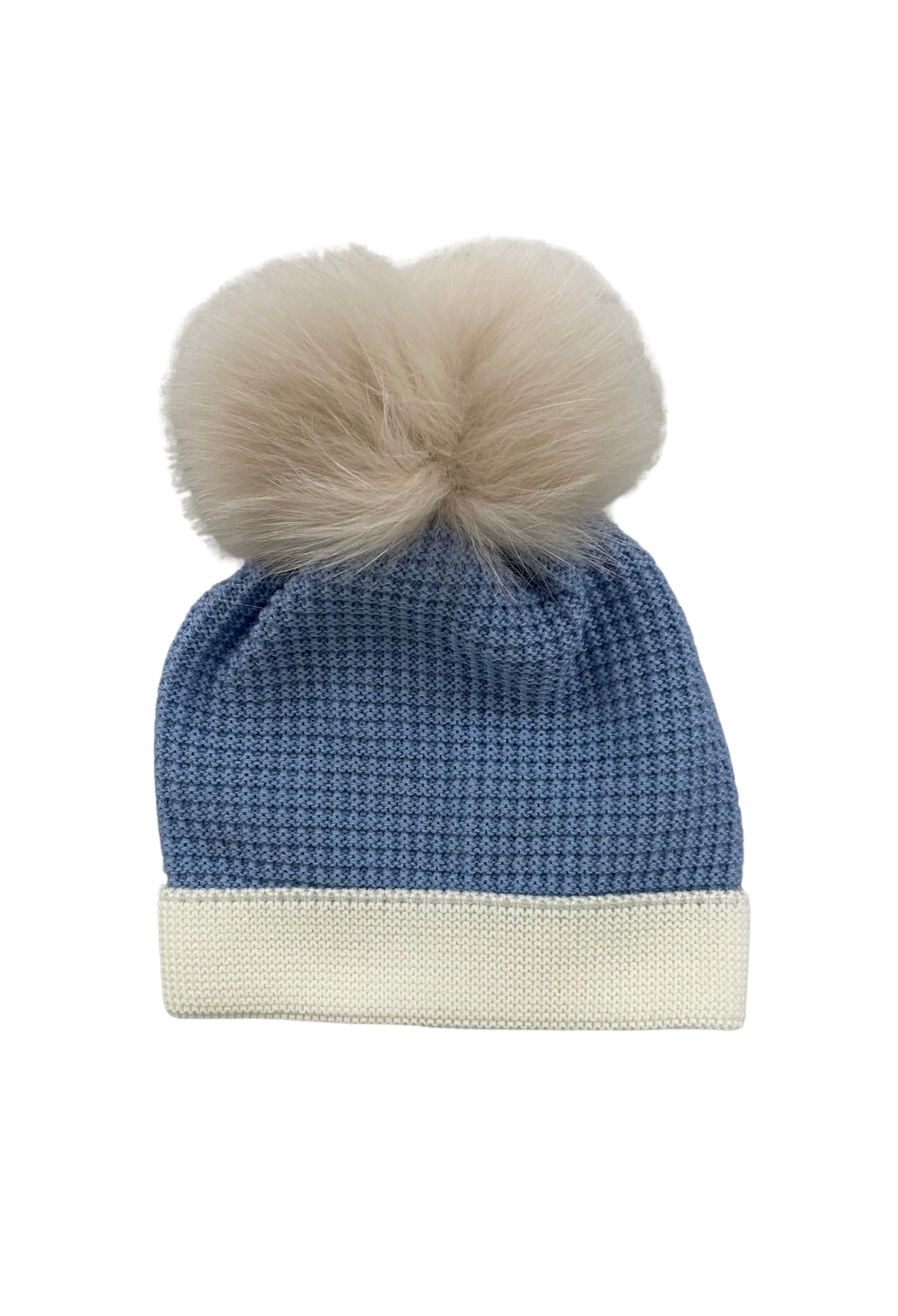 CAPPELLO CON POMPON PELLICCIA - Neonato - LANA 100% - Marlù IS5571PP