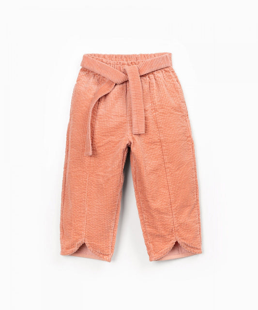 PANTALONI A COSTE IN VELLUTO - BAMBINA - COTONE 100% - PLAY UP 4AT11602