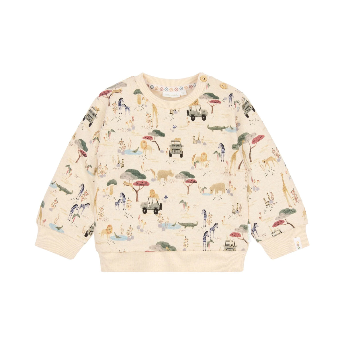 FELPA GIROCOLLO FANTASIA SAFARI - Neonato - COTONE ORGANICO 100% - LITTLE DUTCH CL26092100