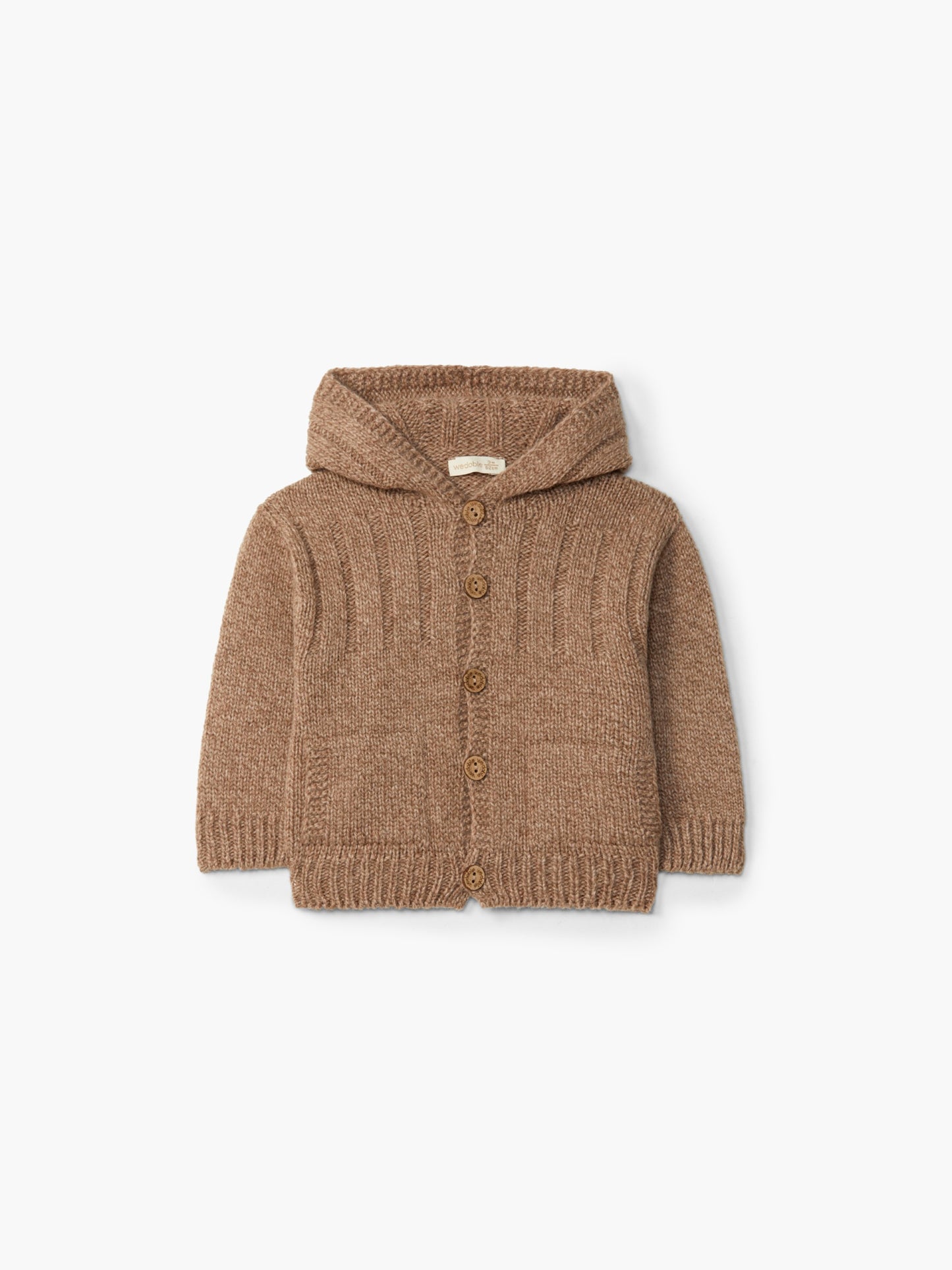 CARDIGAN CON CAPPUCCIO E BOTTONI - BAMBINO - LANA MERINOS 100% - WEDOBLE I26.07308D