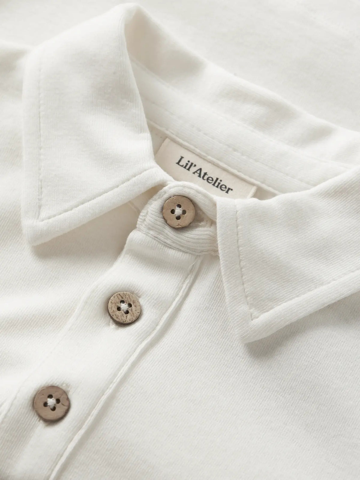 MAGLIA POLO CON BOTTONCINI IN LEGNO - BAMBINO - 100% COTONE ORGANICO - LIL ATELIER 13234510