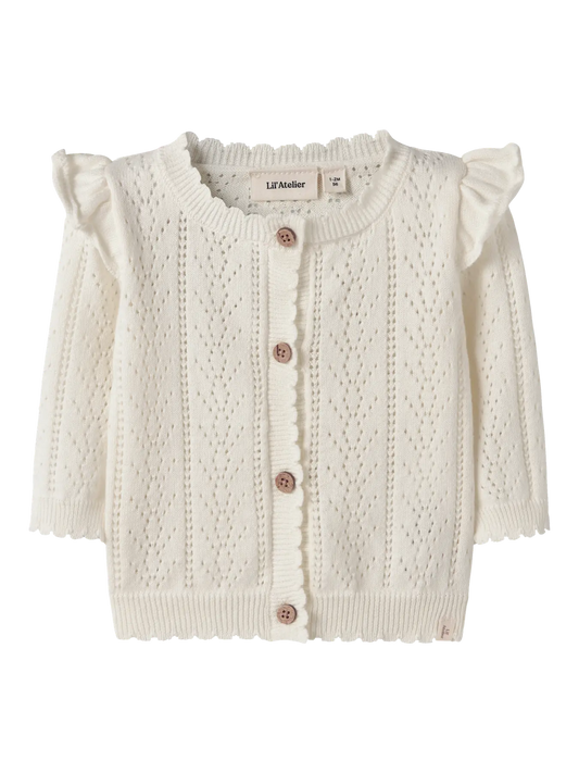 CARDIGAN TRAFORATO - NEONATA - 100%COTONE - LIL ATELIER 13255951