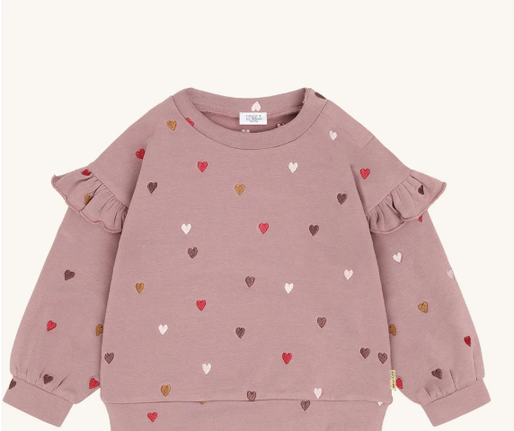 completo tuta 2 pezzi cuori - BAMBINA - 100% COTONE ORGANICO - HUST AND CLAIRE 500022