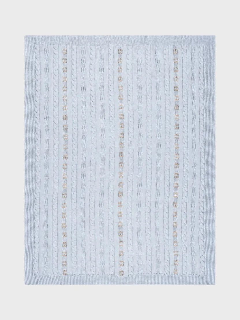 COPERTA CON TRECCE - Neonato - LANA 100% - MARLU IS5280