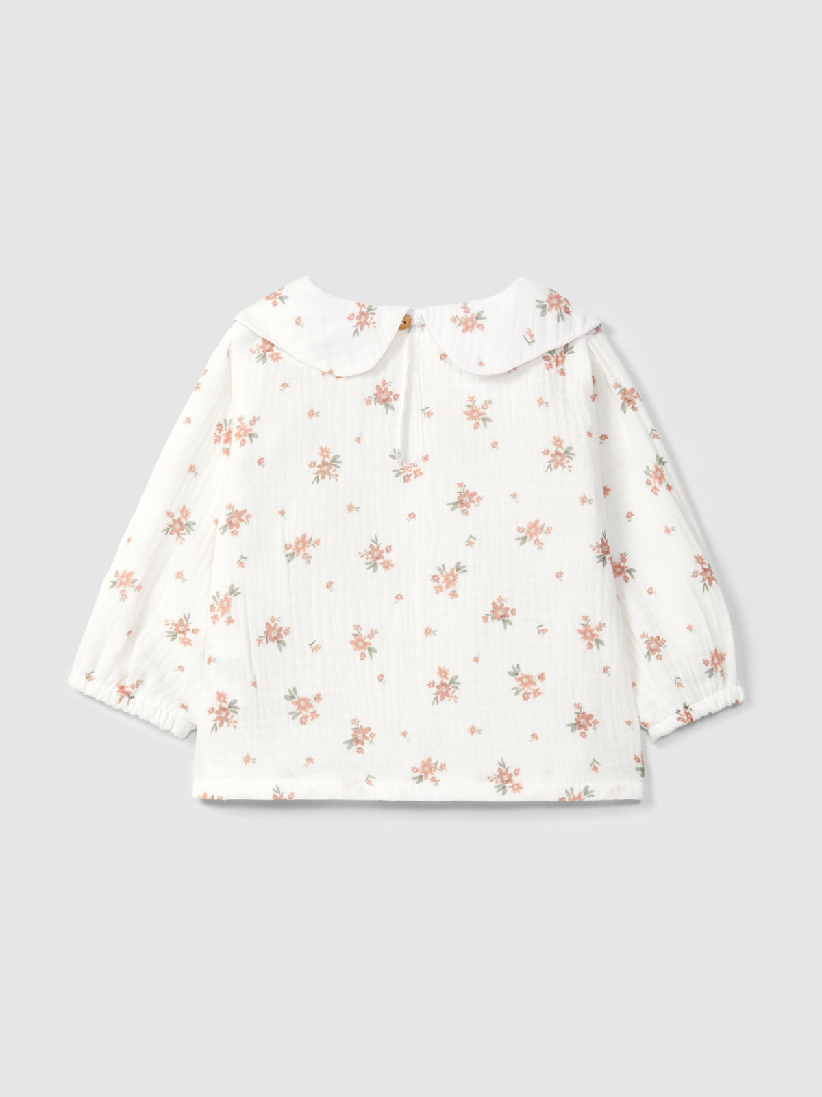 BLUSA CON COLLETTO A FIORE - NEONATA - COTONE-MUSSOLA - SNUG 934BD6W090J37