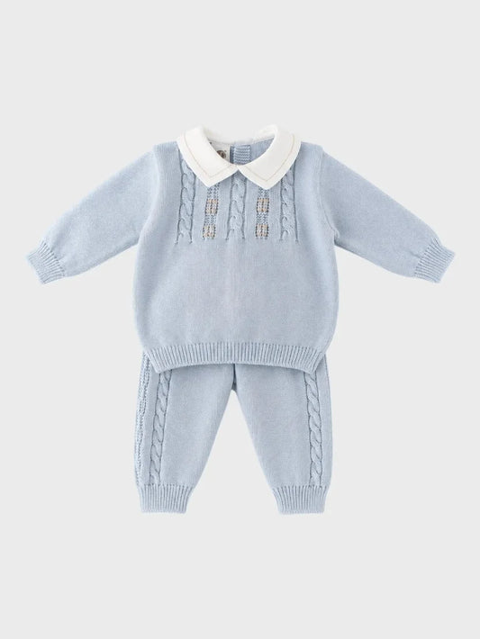 COMPLETO 2 PZ TRECCE - Neonato - LANA 100% - Marlù IS5250