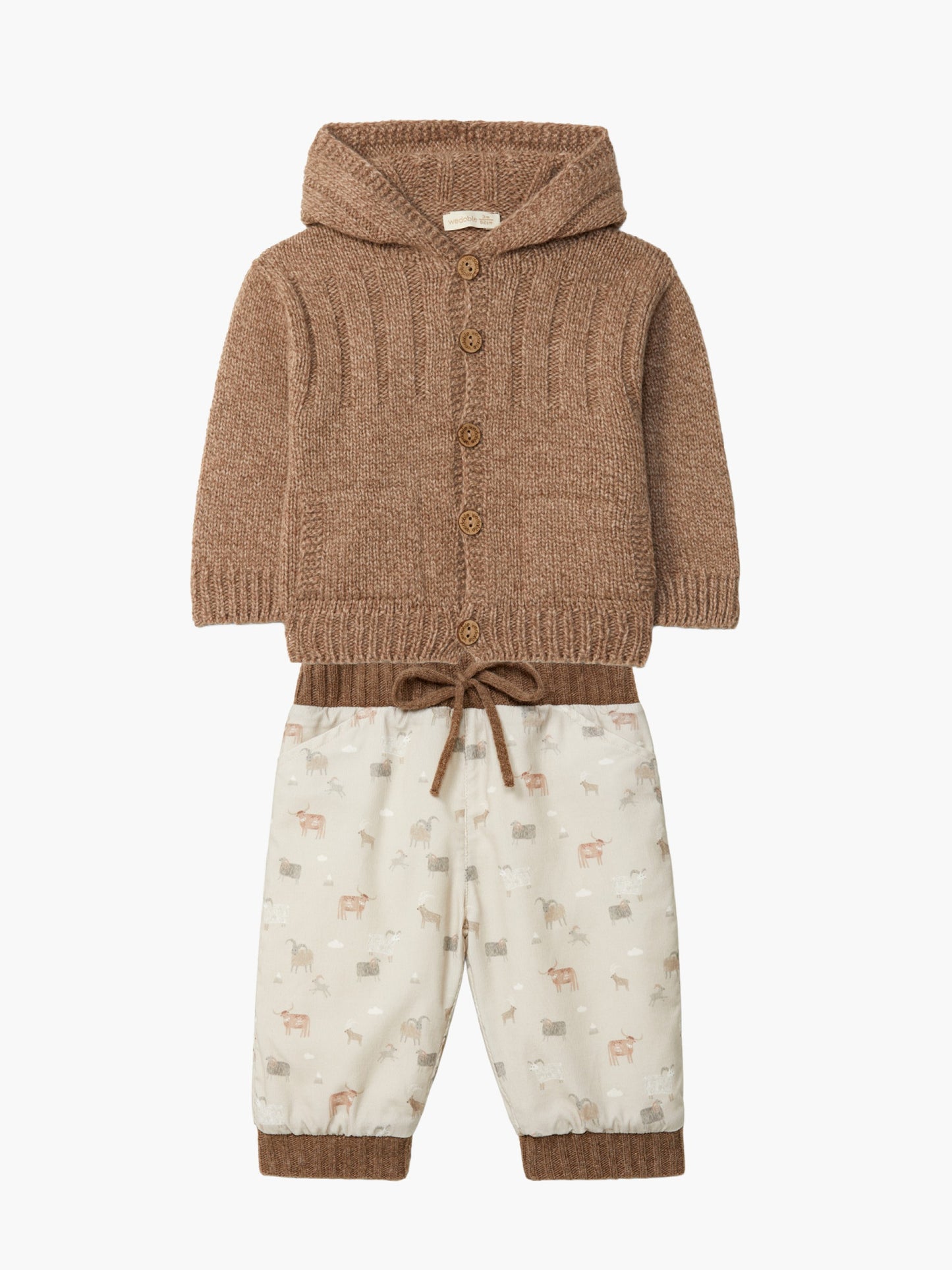 CARDIGAN CON CAPPUCCIO E BOTTONI - BAMBINO - LANA MERINOS 100% - WEDOBLE I26.07308D