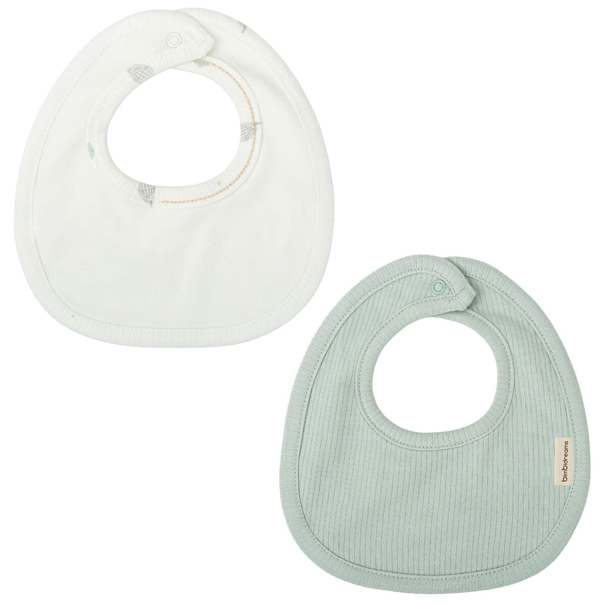 SET 2 BAVAGLINI 19X19 IN BAMBOO E COTONE - Neonato - 50%COTONE ORGANICO-50%BAMBOO - Bimbidreams 190R0410