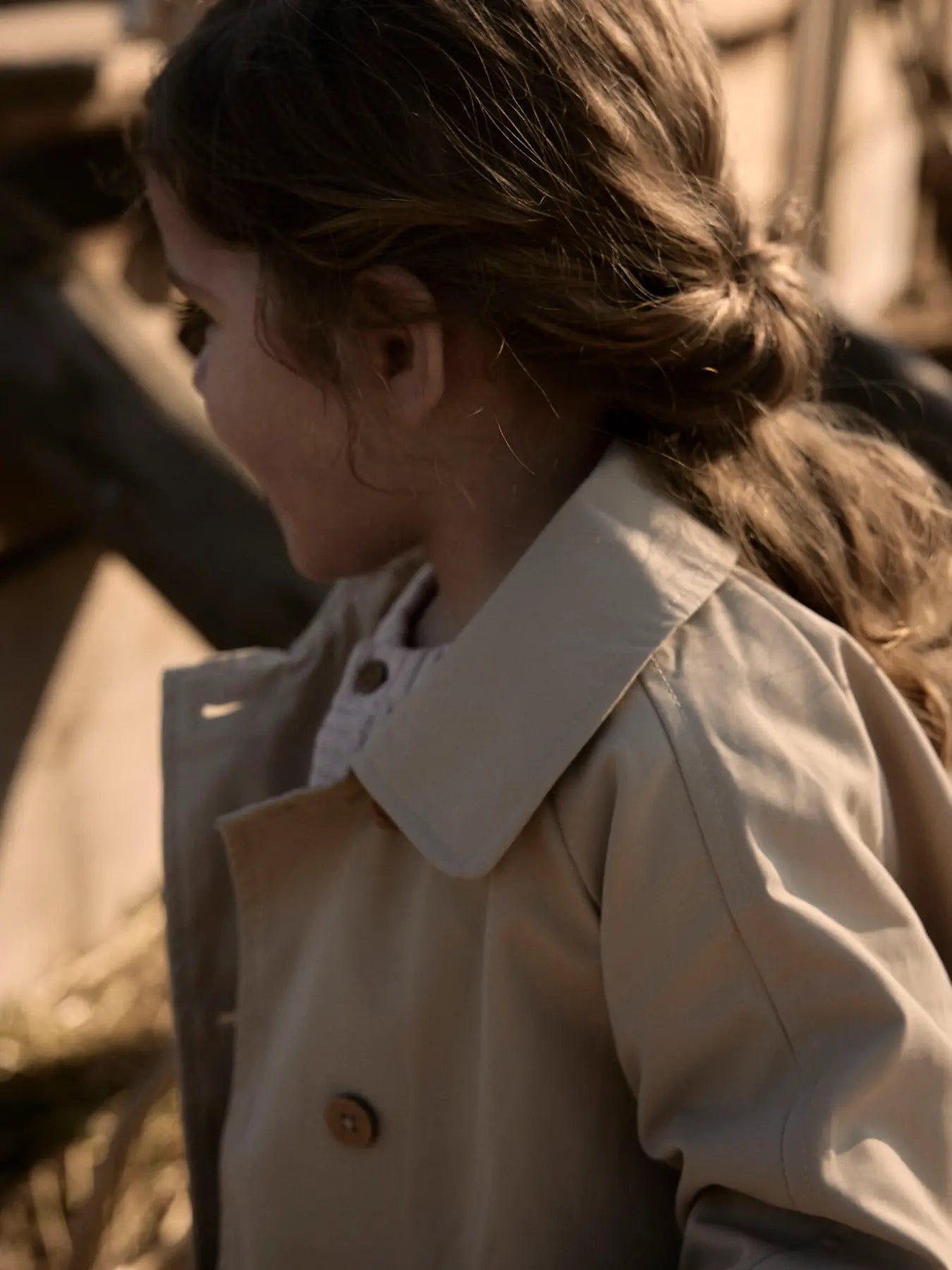 Trench Svasato Bambina Beige – Capispalla Primavera | Lil Atelier