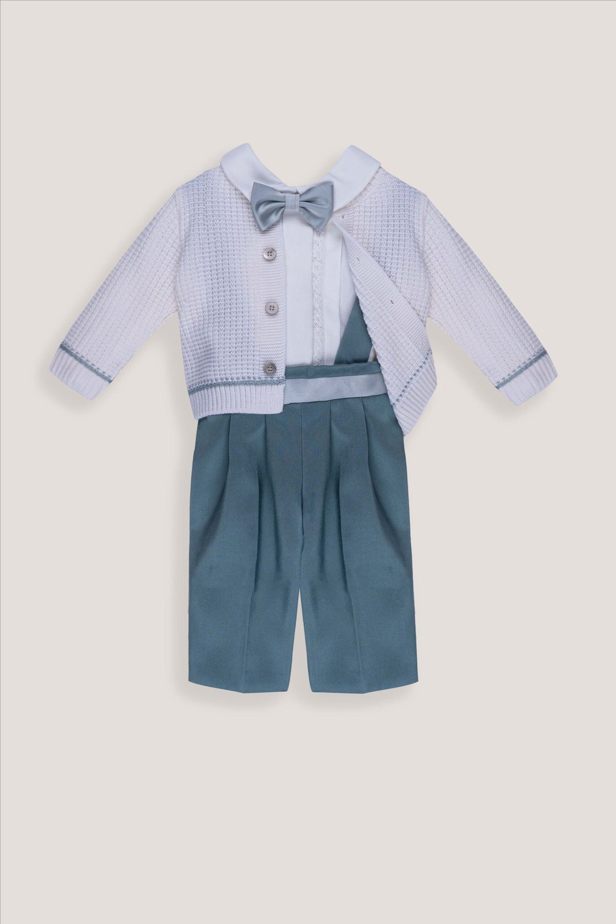 COMPLETO 4 PZ. ELEGANTE DA BATTESIMO - Neonato - LANA 100% - Marlù IL41760