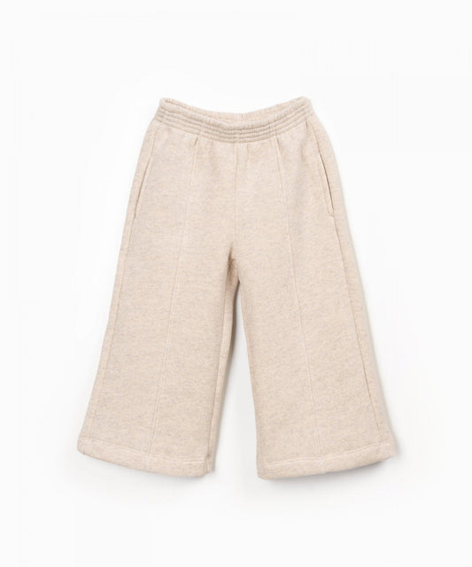PANTALONE FELPATO A PALAZZO - BAMBINA - COTONE ORGANICO 100% - PLAY UP 4AT10905