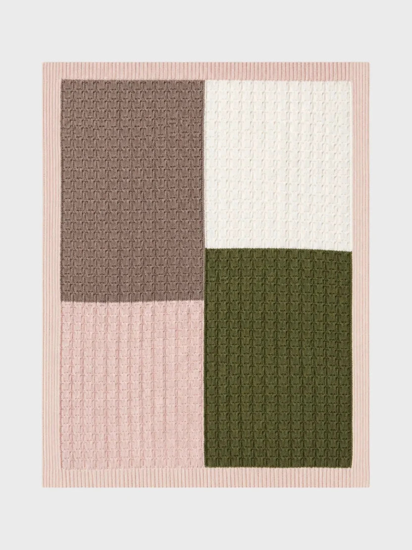 COPERTA LANA 4 COLORI CON INTRECCI - Neonato - LANA 100% - Marlù IS5980